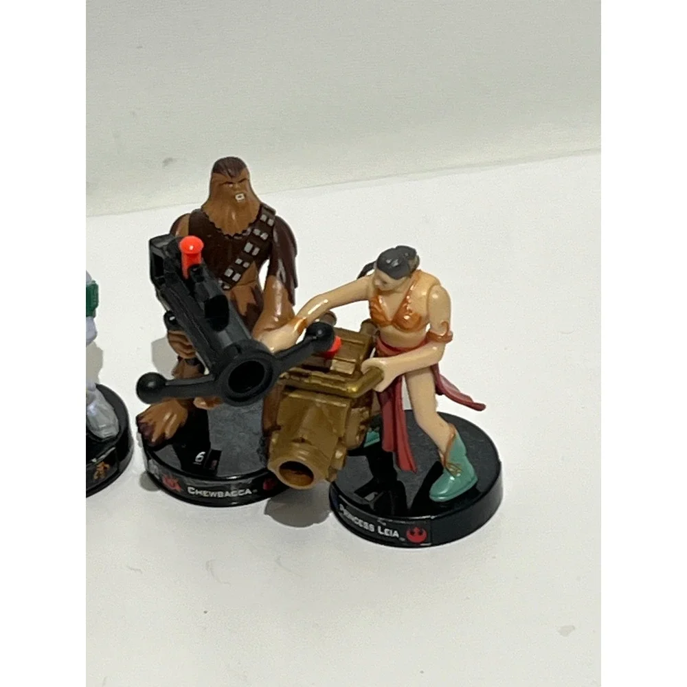 Star Wars Attacktix Battle Figure Lot 2005 Hasbro Boba Fett Leia Chewbacca Clone